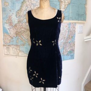 Vintage 1990s Y2k dress crushed velvet cut out